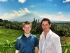 Gerrit und ich vor dem Vulkan Mt. Batur