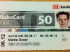 Bahncard First 50. Schick in Silber